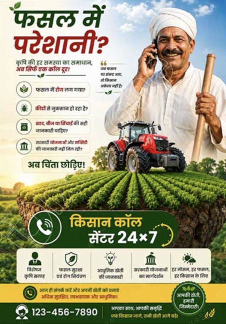 ixd_zone's tweet photo. Need a clean, farmer-friendly flyer for your Kisan Call Centre outreach?  Get this fully editable PSD template — print-ready, 
https://t.co/FNXRFoEWWi

#IxDZone  #ArtAdjust #MakeMockup #KisanCallCentre https://t.co/E9Bm3a8eCw