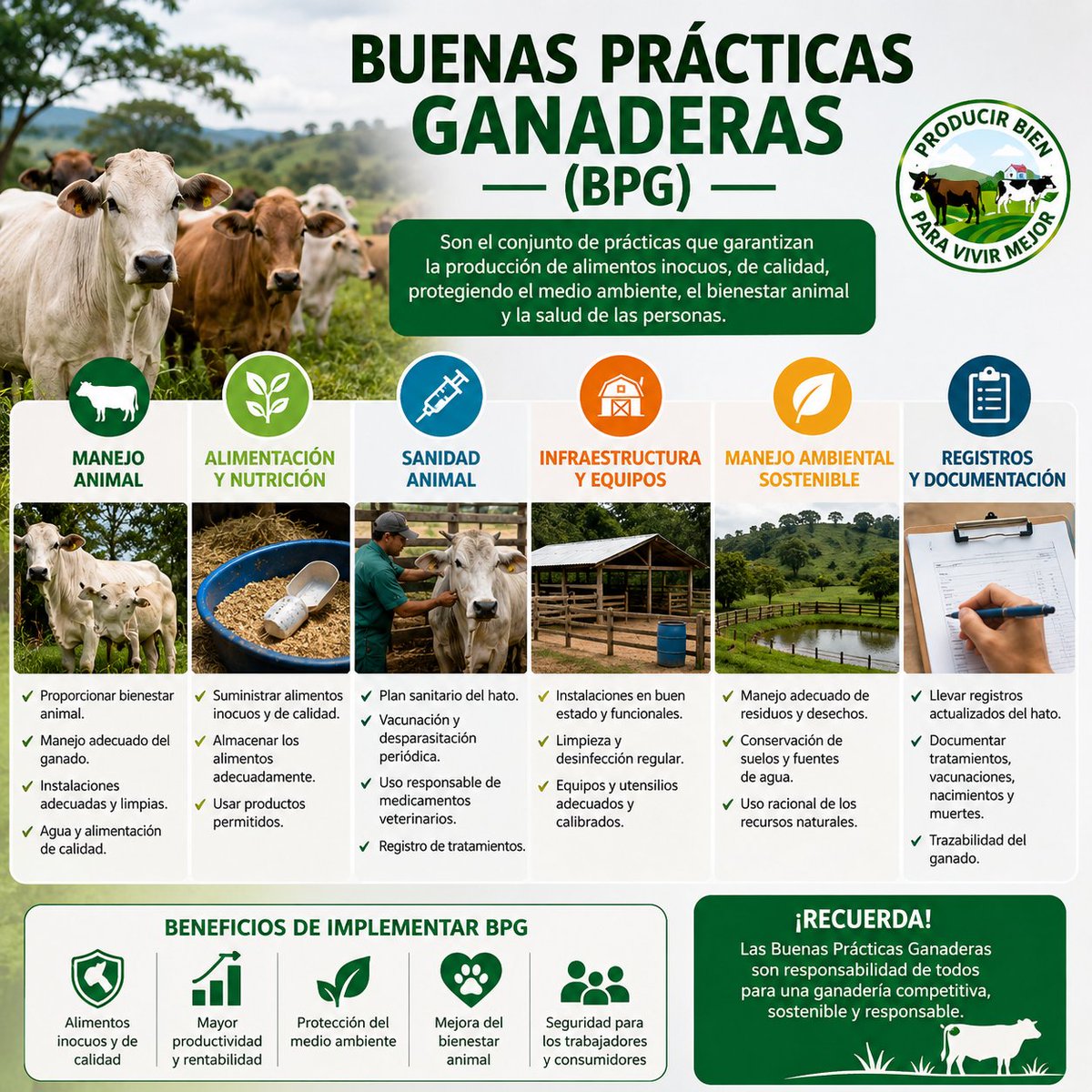 PCghrs's tweet photo. son un conjunto de normas y procedimientos que buscan garantizar una producción ganadera eficiente, segura y sostenible, protegiendo la salud animal, la salud humana y el medio ambiente.

#BPG #GanaderíaSostenible #BienestarAnimal
@Fedegan @jflafaurie @plbosconia_fng @pl_pasto https://t.co/vtmOeeGmoC