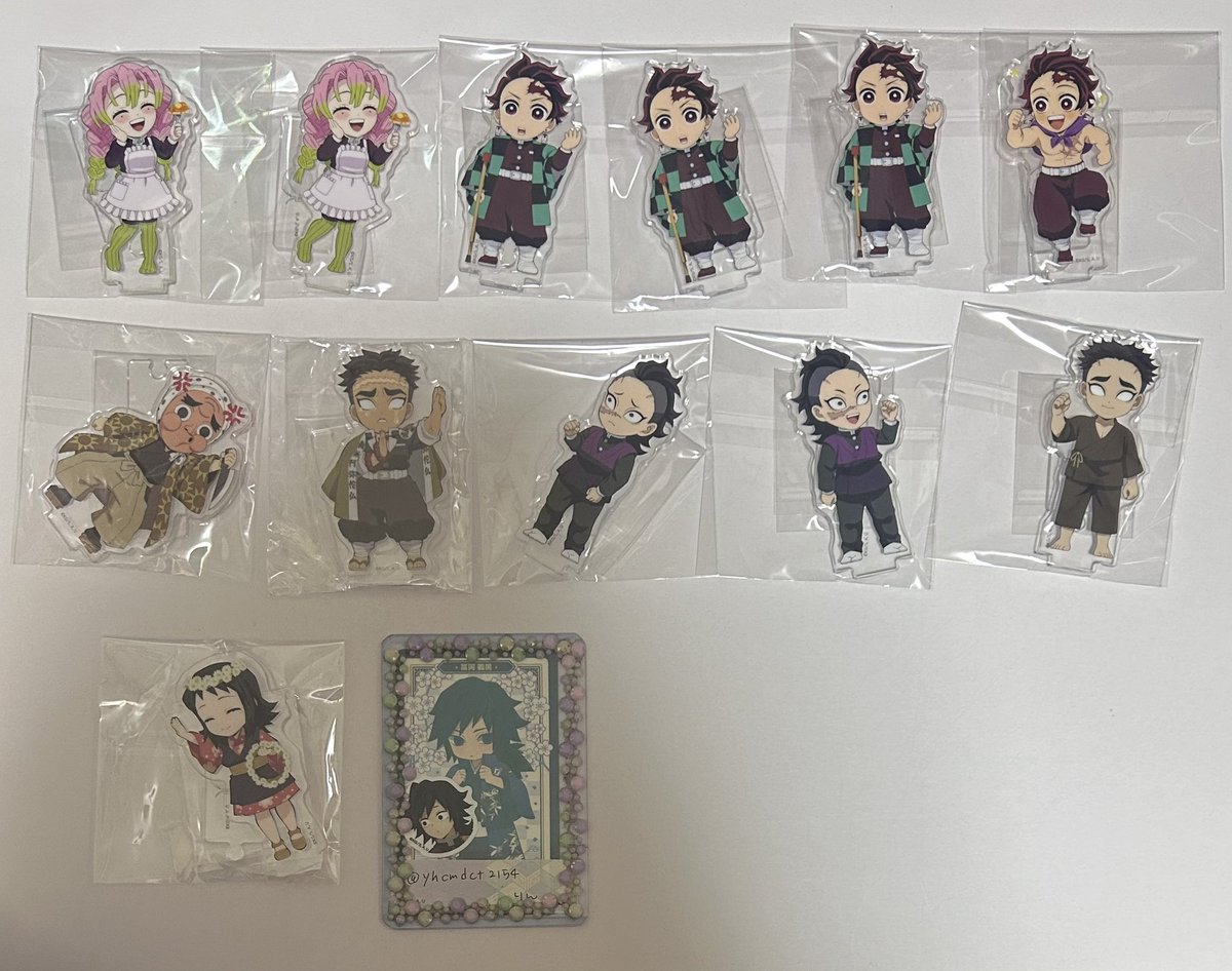 yhcmdct2154's tweet photo. 【交換/譲渡】鬼滅の刃 繋がる アクリルスタンド アクスタ

譲）画像①
☆蜜璃、★炭治郎、鋼鐵塚蛍、悲鳴嶼行冥、不死川玄弥、⚪︎真菰

求）義勇（おはぎ）、無一郎（笑顔）
または定価＋送料（ゆうちょ振込）

譲渡の場合☆は無印より2点、★は1点お迎えください。⚪︎と無印は単体譲渡可能です。 https://t.co/Se46fxLJU7