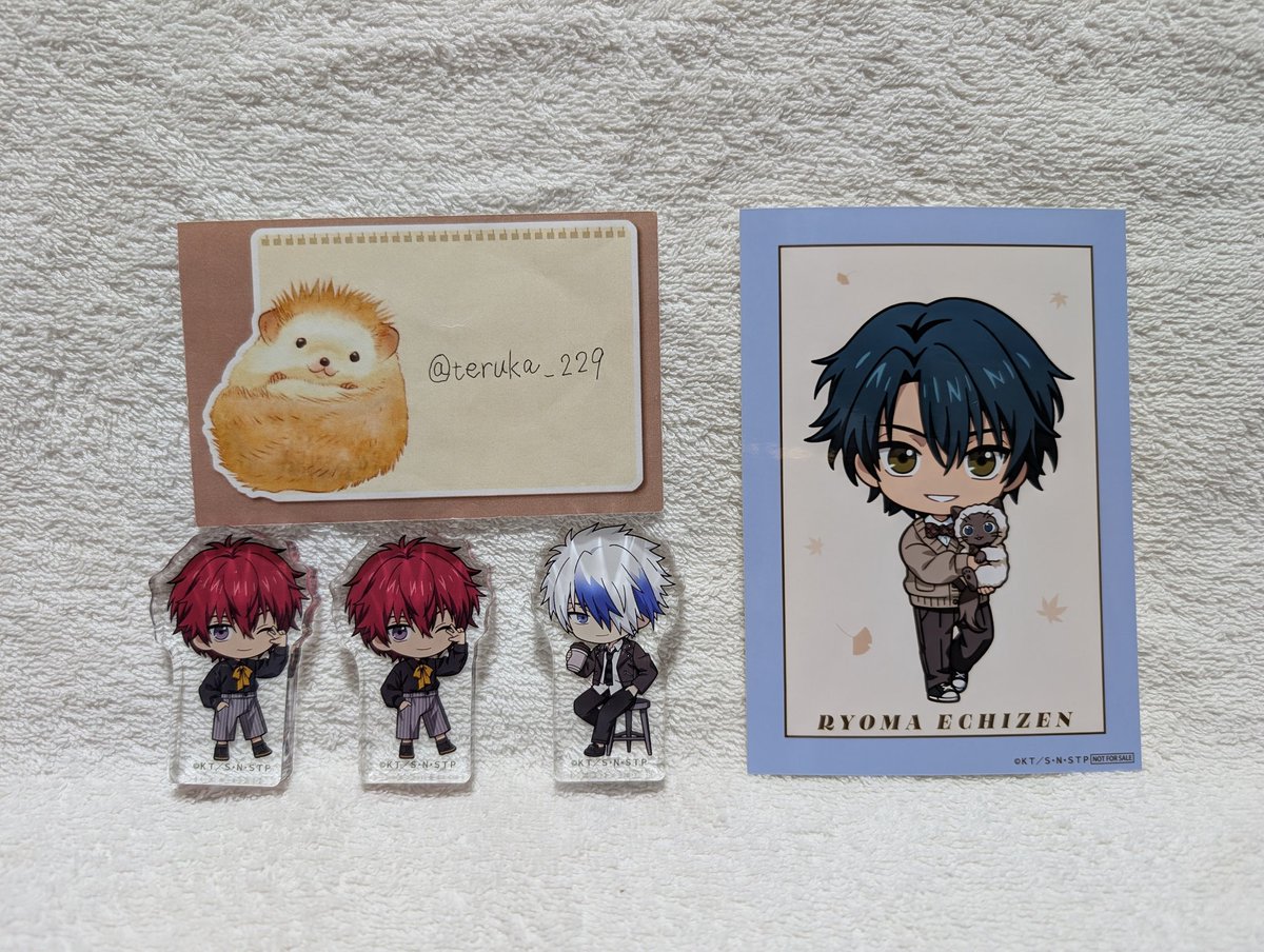 teruka_229's tweet photo. 【交換 ・ 譲渡】新テニスの王子様 テニプリ 新テニ Autumn 2025 オーロラ缶バッジ  アクリルブロック 特典 パルコ PARCO アクブロ フォト フォトカ ホログラムカード 

提供∶越前・丸井・越知

求む∶跡部・幸村 (画像2枚目)
　　　通販特典のみ 丸井君(コンプ目的)
　　　定価+送料

特典は譲渡不可 https://t.co/pq7oTUJ8Jh