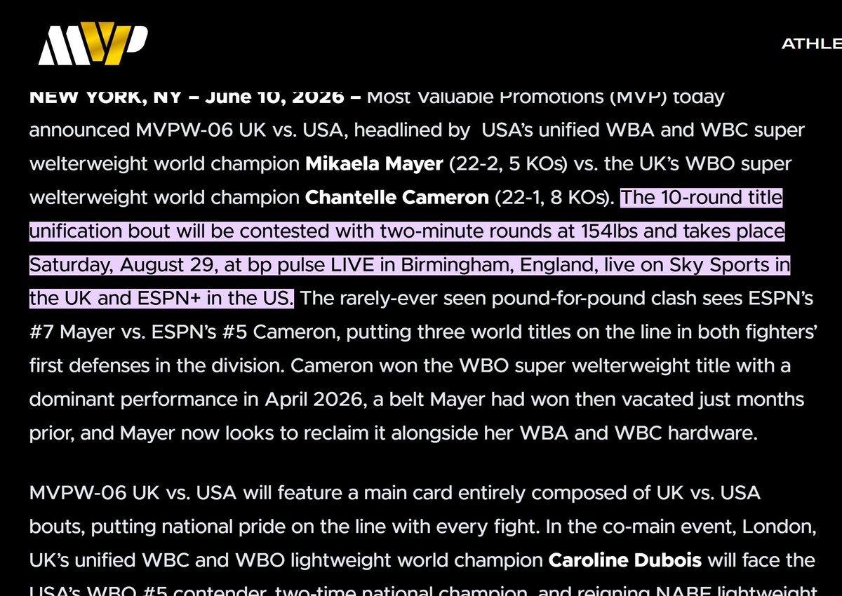 WBCboxingnews's tweet photo. 2min ROUNDS! - HYPOCRIT
@chantellecam refused to fight Sandy Ryan (a mandatory) over 2m @ 140. But in her very nxt fight she goes 2m vs @MikaelaMayer1 at 154 &amp; in UK! @WBCBoxing @wbcmoro umust BAN Cameron from ever fighting for a WBC belt again to stop her getting undisp 154! https://t.co/QCGwwuDjUT