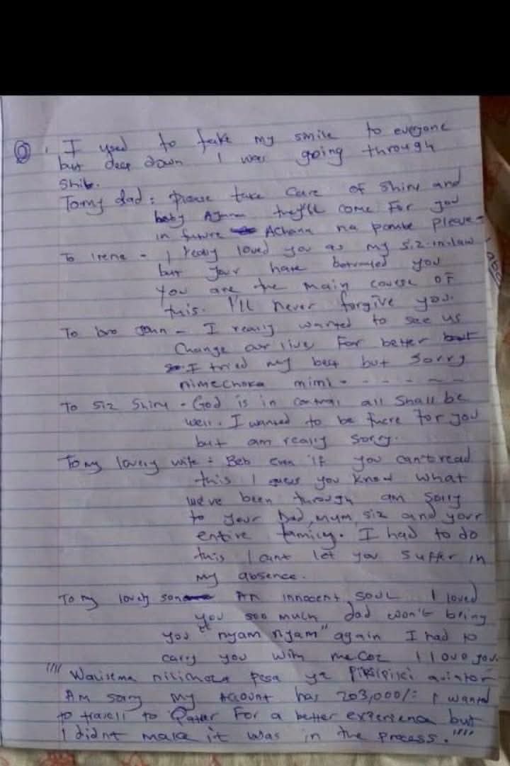 Maryian96's tweet photo. This is Kennedy Kamau Kabaiko from Githunguri who shocked the world this morning. He took his own life after butchering his wife and son. 
He even had time to write a 3 page letter, waaah I think things are getting worse and these deaths are 
Very scaring what could be going wrong in these marriages aki.