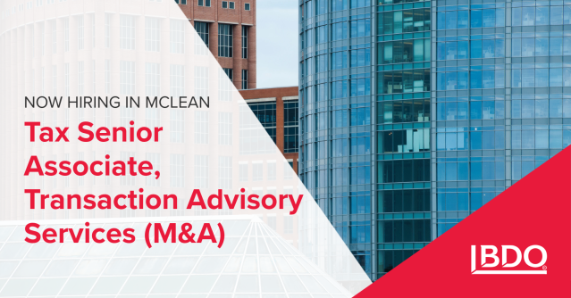 markpsedward's tweet photo. Discover your full potential at @BDO_USA_Tax! Apply now to join the team as a Tax Senior Associate, Transaction Advisory Services (M&amp;A) in McLean. https://t.co/vDiVDtxewj https://t.co/vm0RvULeNK