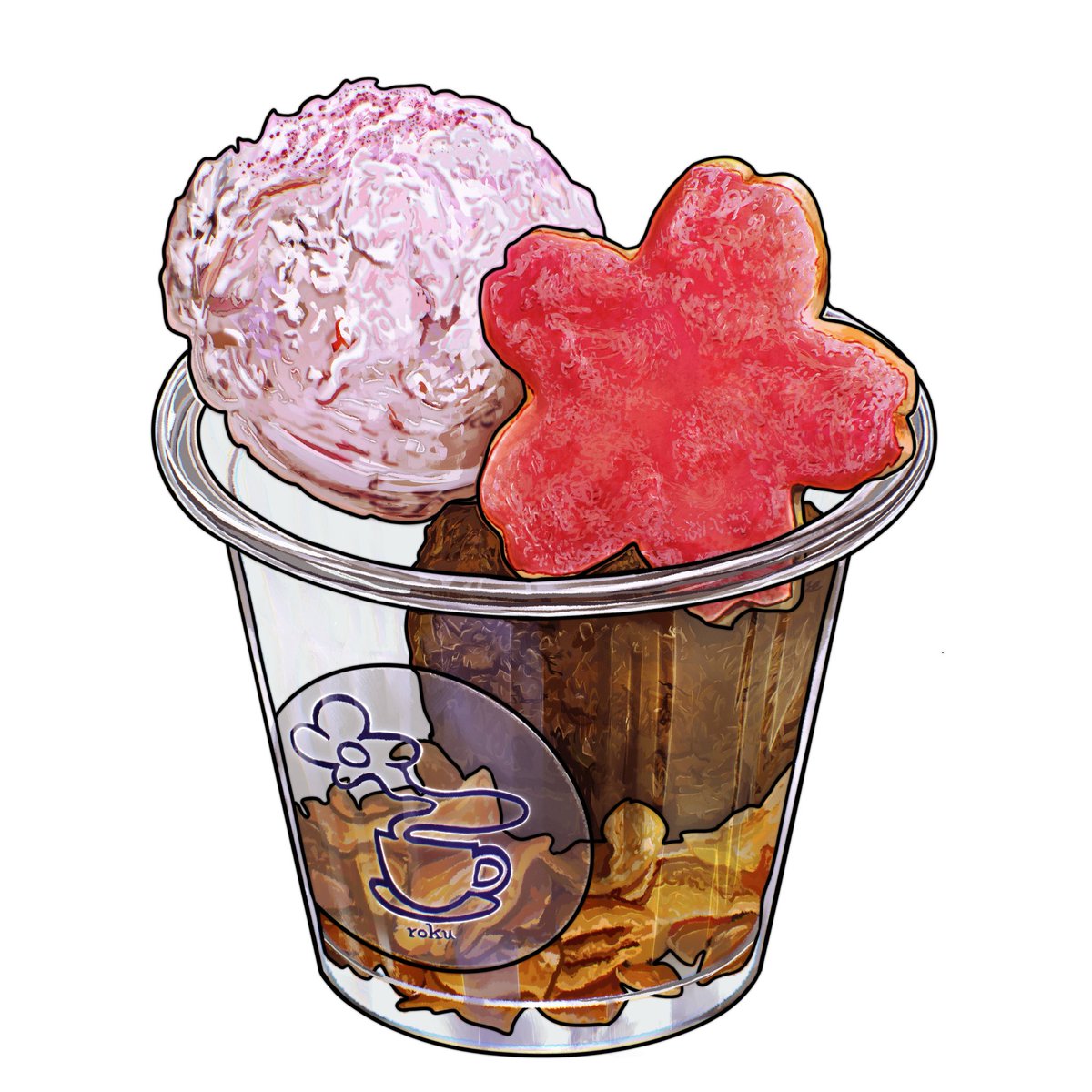 art_neverath's tweet photo. Sakura Ice Dessert 🌸 https://t.co/RjcrrpWDyZ