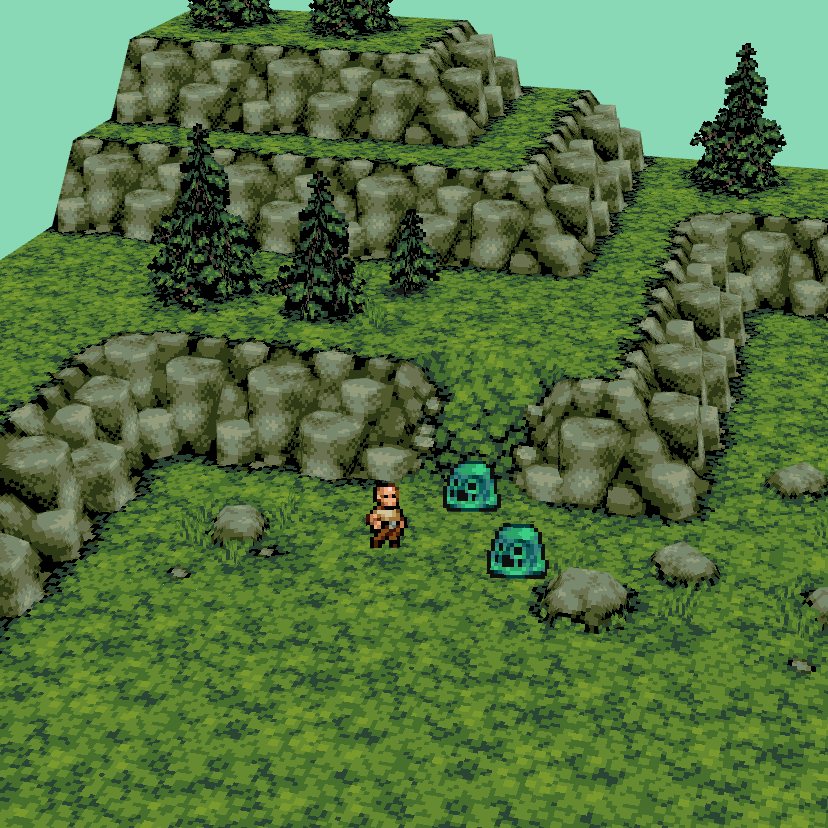 monomello_'s tweet photo. Pesky slimes! Where's those adventurers when you need 'em? #gamedev #pixelart #lowpoly https://t.co/DIIKlWEk56