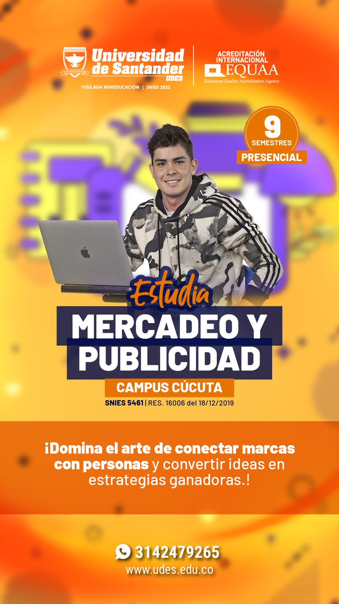 UDESCUCUTA's tweet photo. Las grandes marcas no venden productos, venden emociones, ideas y experiencias. En Mercadeo y Publicidad de la UDES Cúcuta, aprenderás a crear estrategias que conectan con las personas y campañas capaces de mover masas. 🚀 https://t.co/d7stWlFFcn