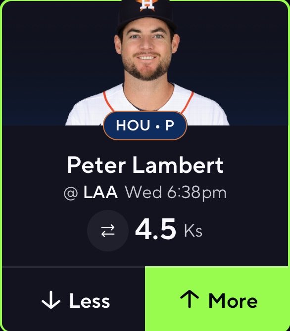 SquirrelBets_'s tweet photo. I LiKE BAseBallS

Peter Lambert Over 4.5 SO

Simple read, Angels Strike out and Lambert is going in there with a 26.4% Whiff rate. 16.5 PO line 5 SO in 5-6 innings lock in https://t.co/nNlGaPa5nX