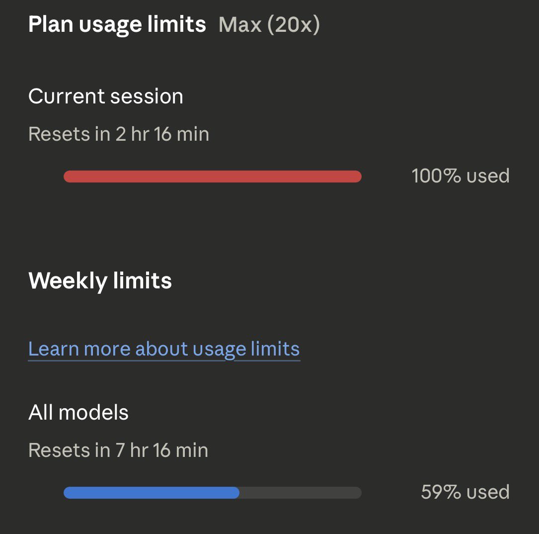 MiruAndMu's tweet photo. update: have managed to use 59% of my weekly usage in under 24 hours with Fable, will only have one more session reset to max out so won’t hit 100% but did fit nearly a week’s worth of usage into this time period. Only testing this way since my weekly resets again in 7hrs. https://t.co/d1RqEWczb5
