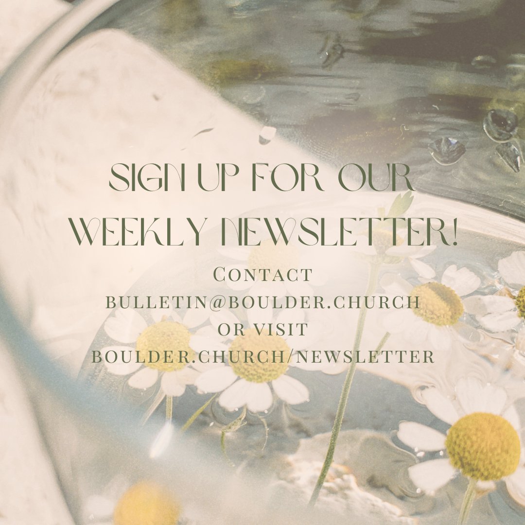 BoulderChurch's tweet photo. The best way to stay up to date on church events and programming is through our digital bulletin.
To join our e-mail list, contact us at bulletin@boulder.church. Or visit https://t.co/UWn0W8PgZg
#BoulderChurch #LiveLove #Connect #Subscribe #BulletinAtBoulderDotChurch https://t.co/CbtDHDNyHY