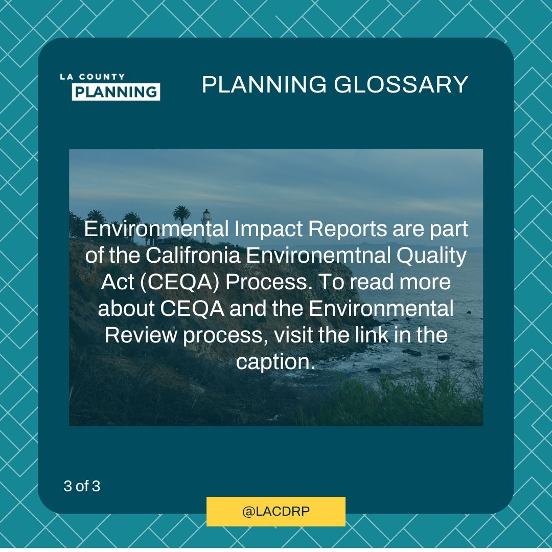LACDRP's tweet photo. Today's #PlanningGlossary word is #Environmental Impact Report
https://t.co/vMcXkKmLyF https://t.co/dc0qxTMfel