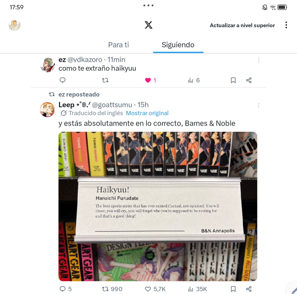 luffns's tweet photo. @vdkazoro justo me sale eso abajo, viva haikyuu https://t.co/q6AouGTWoG
