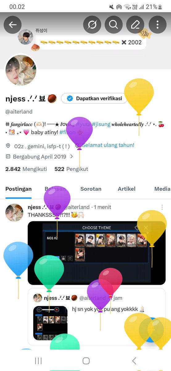 aiterland's tweet photo. user aiterland buka lapak jualan balon ☝🏻 https://t.co/N2yYUpALQZ