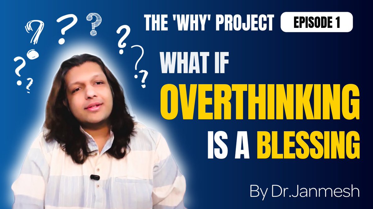 DrJanmeshgor's tweet photo. Launching the The ‘Why’ Project by Dr.Janmesh

Episode 1: What If Overthinking Is a Blessing? Why do we overthink? | Dr.Janmesh

Watch Now:
https://t.co/FZcOSq5Jas

🙏💕 https://t.co/umHchevkU2