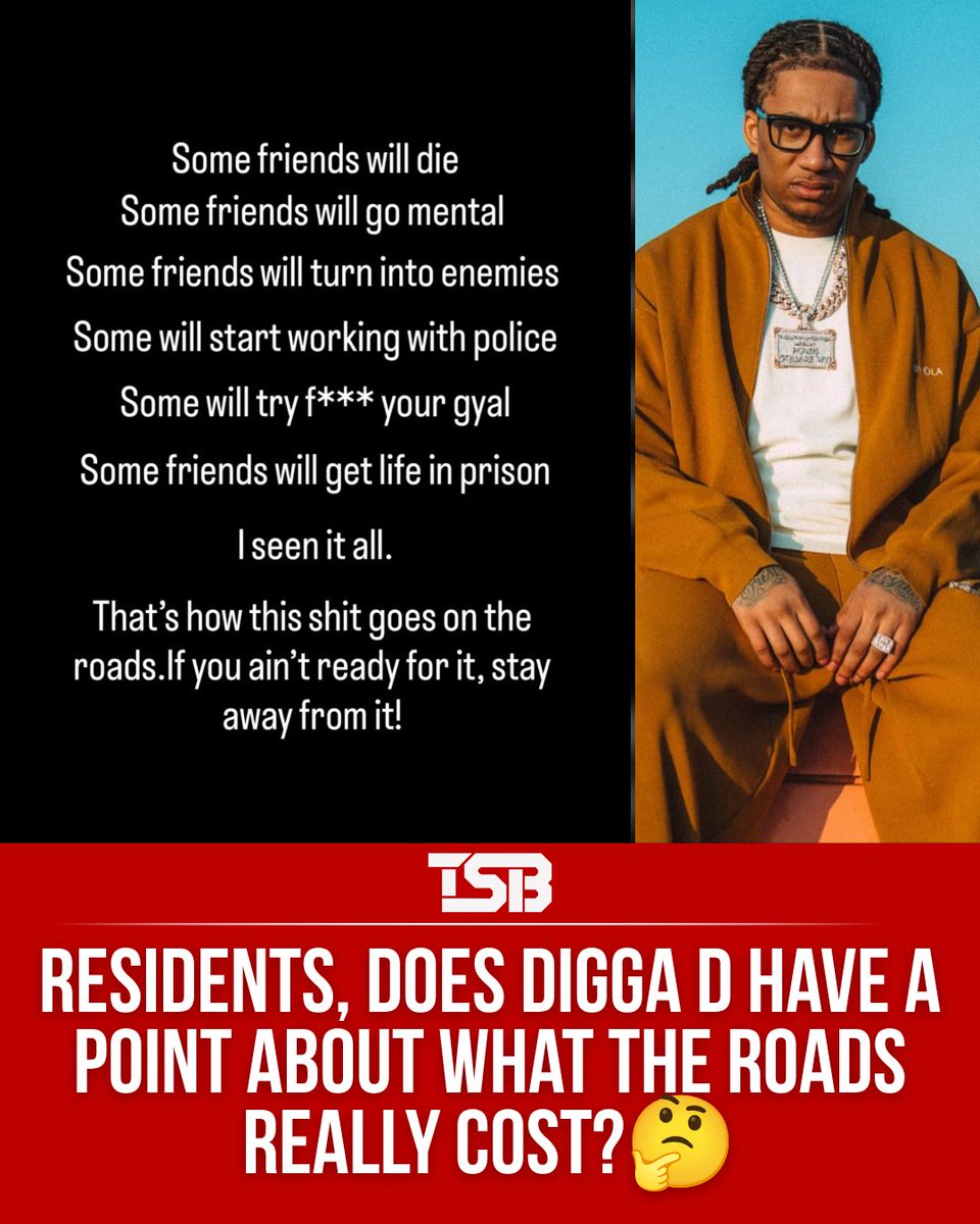 theshadeborough's tweet photo. #DiggaD shared his thoughts on the realities of road life , reflecting on experiences of betrayal, prison and even death. 💭 https://t.co/6yOyTDdkYO