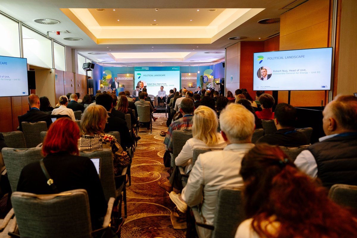 Energy4Europe's tweet photo. ⚡️"We need Europe to become the first electric continent." - Céline Gauer, Director-General of @Energy4Europe

🗨️Day 2 of #EUSEW2026 was about electrification, but also cybersecurity, raw materials, grids, #EnergyEfficiency, the Citizens Energy Package, and much more! https://t.co/RUWhwgbxiR