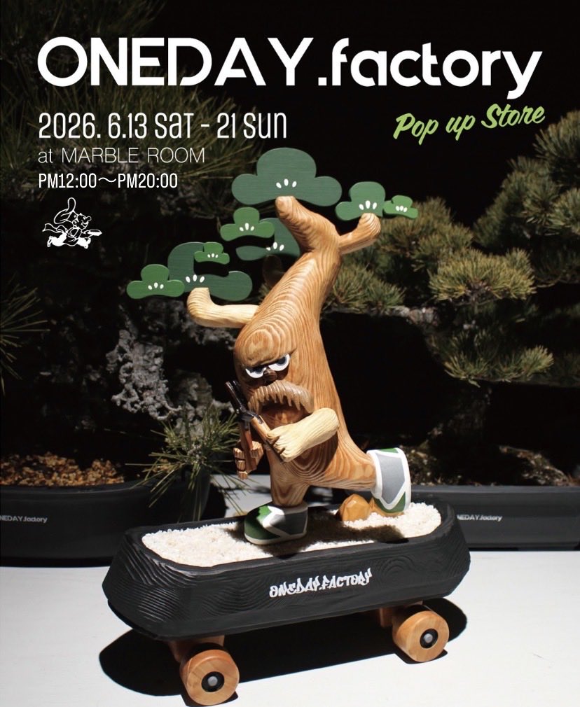ONEDAY_factory's tweet photo. ONEDAY.factory...

(開催期間)
2026.6.13(Sat)〜21(Sun). 
PM12:00〜PM20:00 (Lastday PM12:00〜PM18:00)
(場所)
〒700-0903 岡山県岡山市北区幸町6-22 1F

 @marble_room_okayama にて1年9ヶ月ぶりに地元岡山で個展します、出展期間すべて在廊します😆🪴！

#岡山 #art #作品 #個展 #streetstyle https://t.co/EeAv6oVFhH