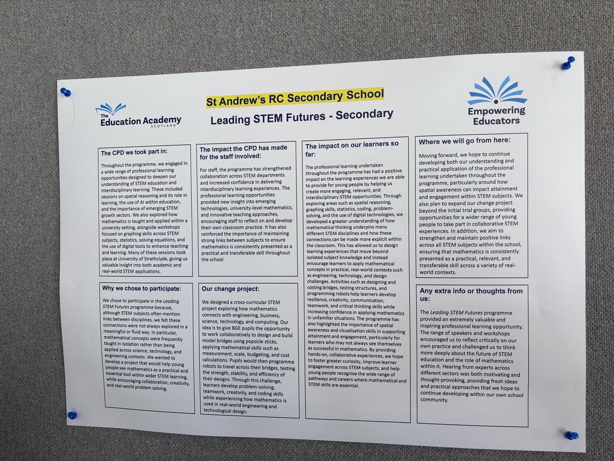 MsBurrell1985's tweet photo. Today we attended the @Ed_Acad_Scot summer showcase to share our STEM change project. It was great hearing all the amazing things that have been happening from all ages and levels. Well done to all involved. Poor Mrs MacAulay was sadly sick so was with us in spirit. https://t.co/NL2s0cfzXF