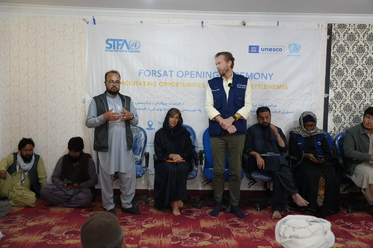 UN_STFA's tweet photo. #FORSAT will support returnees, IDPs & host communities, helping to build stronger, more resilient & inclusive communities.

🙏 to @UN_STFA donors for the collective efforts, with special appreciation to #Italy for its contribution to preserve Afghanistan’s cultural heritage. #DeliveringAsOne