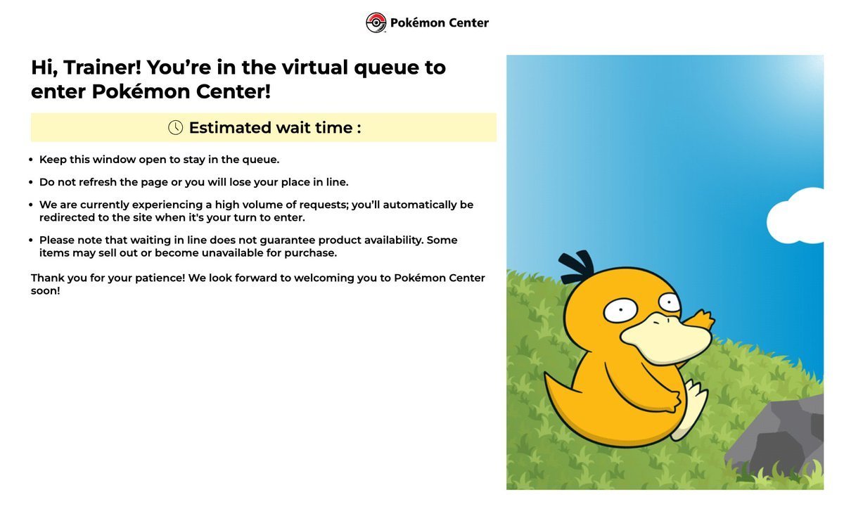 tcgrestocks's tweet photo. Pokemon Center Queue is now live! 🚨

Join: https://t.co/UJugSIgjNX

We’ll post as soon as we know what products are dropping! Good luck! 🤞
#PokemonTCG #Pokemon https://t.co/JdnoL6lMEY