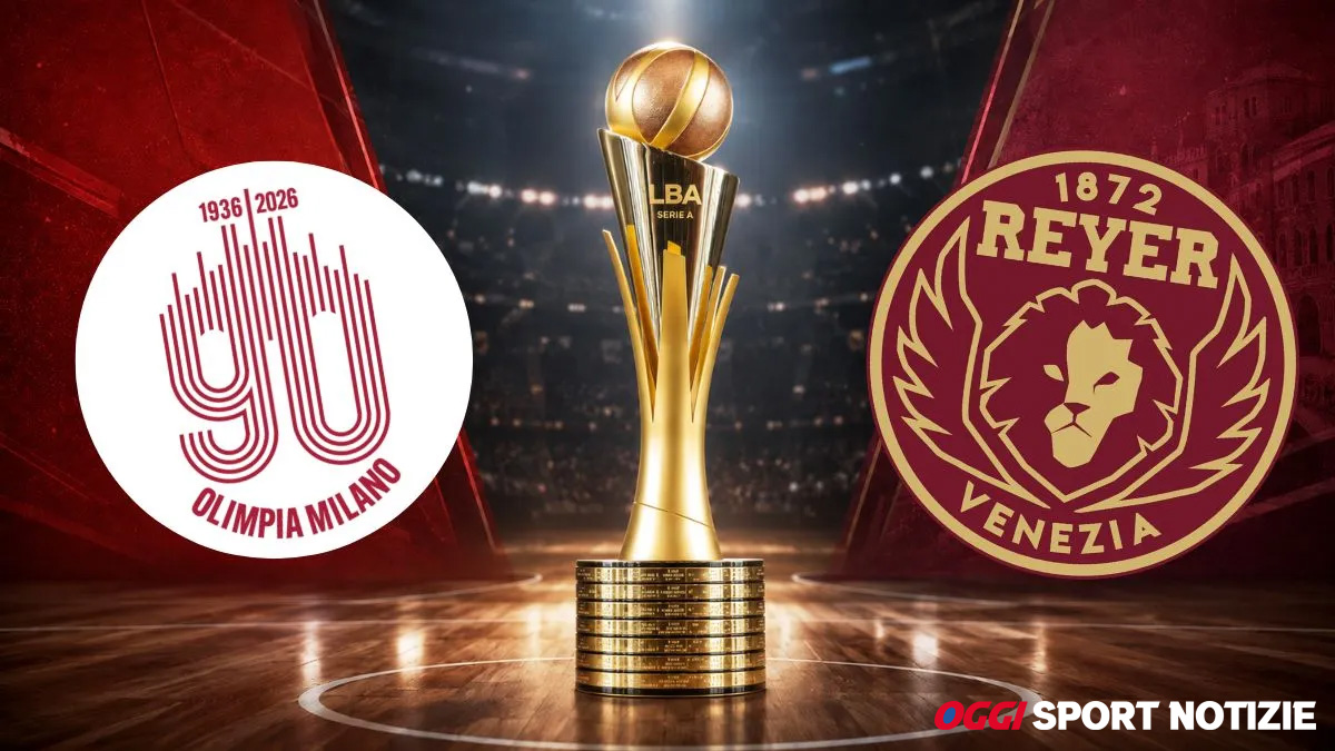 OggiSportNotiz2's tweet photo. La #LBA arriva all’ultimo atto con #EA7Milano e #ReyerVenezia che si sfidano nelle #LBAFinals
#OlimpiaMilano è la squadra più titolata d’Italia con 31 scudetti, la #Reyer torna in finale dopo 7 anni... chi vincerà lo scudetto?

https://t.co/cw0uki4NNr https://t.co/k7wPGO0NoA