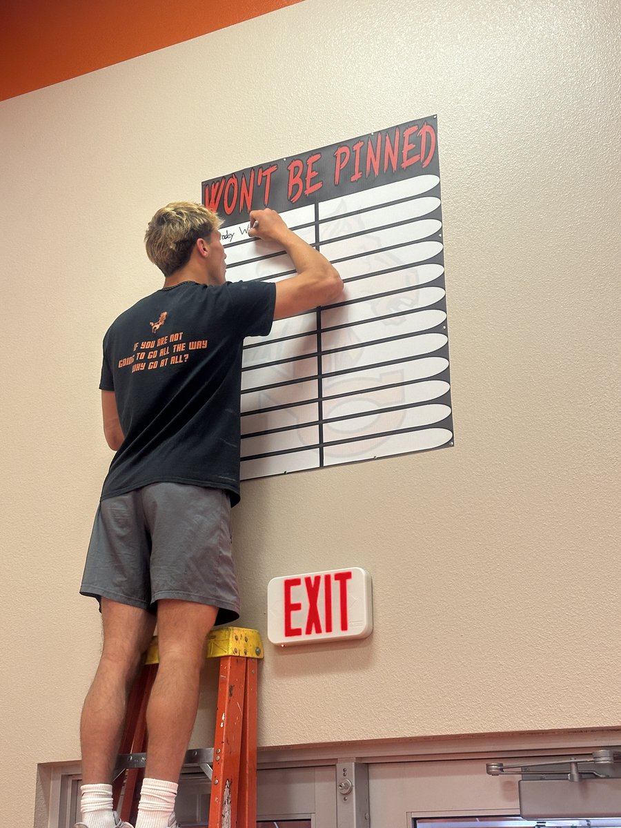 BrodeyWilcox's tweet photo. Kicked off summer by being the first to sign the "Wont be Pinned" poster in our High School wrestling room! https://t.co/UsyLFoBA10