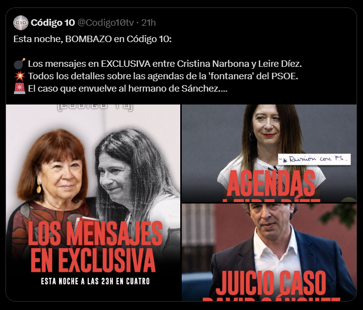 socialismoolib1's tweet photo. 🇪🇸#ESPAÑA #TEM10J #MALASLENGUAS #YAS10JUN
#Noticias
🔫10/06/2026 #PSOEORGANIZACIONCRIMINAL
#ECHARaSANCHEZ #ILEGALIZARPSOE
PSOE: #SECTA POLÍTICA DESTRUCTIVA
#CORRUPCIÓN: #CLOACAS-#PSOE #SOCIALISTAs
#SANCHISMO GURU PS+FANATICOS #SANCHISTAS
MANIPULA #FISCALÍA+CONSTITUCIONAL https://t.co/FPTtHpbJYx