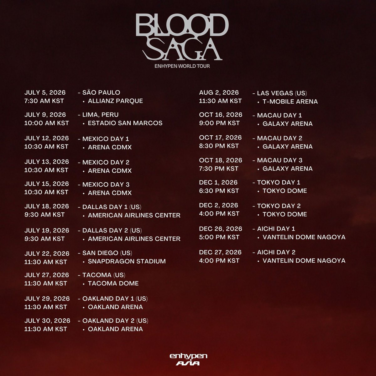 jaywonyou's tweet photo. BLOOD SAGA IN JAPAN UDH TERISI GUYS YAALLAH…… TINGGAL BLOOD SAGA IN JAKARTA AND SINGAPORE AJA YG MSH KOSONG ANJ????? SIAPKAN MENTAL DAN UANG KALIAN 😭☝🏻😭☝🏻😭☝🏻😭☝🏻 https://t.co/WDh9uh5bNI