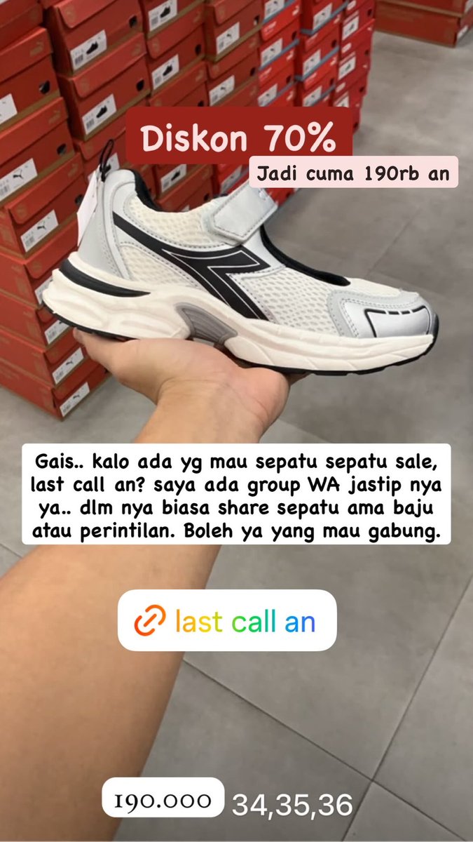 Milawt2's tweet photo. Yang mau sepatu last call an yuk masuk group https://t.co/7OwSfYjXcp https://t.co/tXM35pcKV7