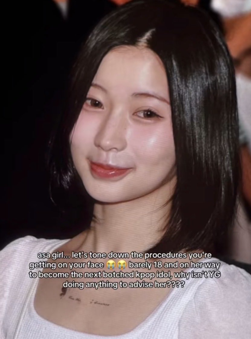 Baemonhe7x's tweet photo. @asaccelerator @Blinknows80 worry in your favs getting to much surgery on their faces since  she might become the first 5th gen botched idol https://t.co/TkVYsF5RqD