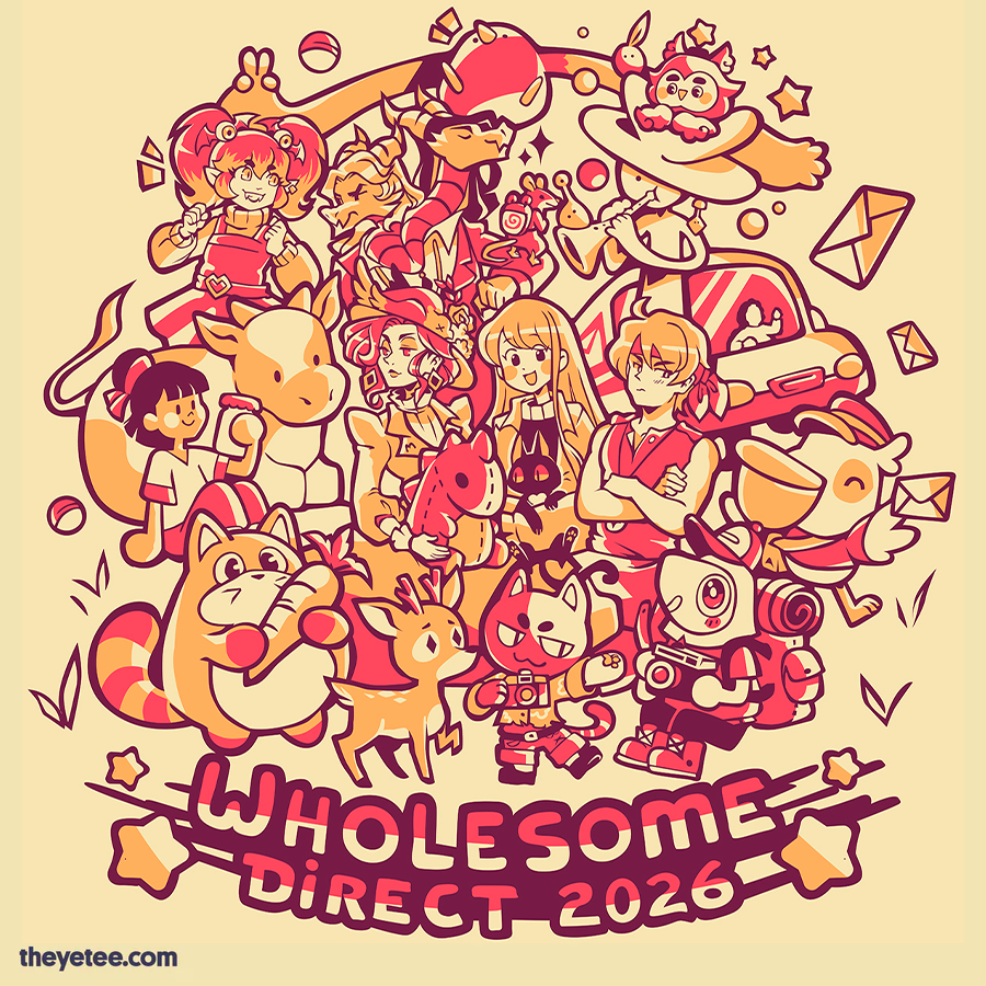 _wholesomegames's tweet photo. How many games can you name from this year's shirt? https://t.co/x1W3IIyxJB https://t.co/seOEZLG0IZ