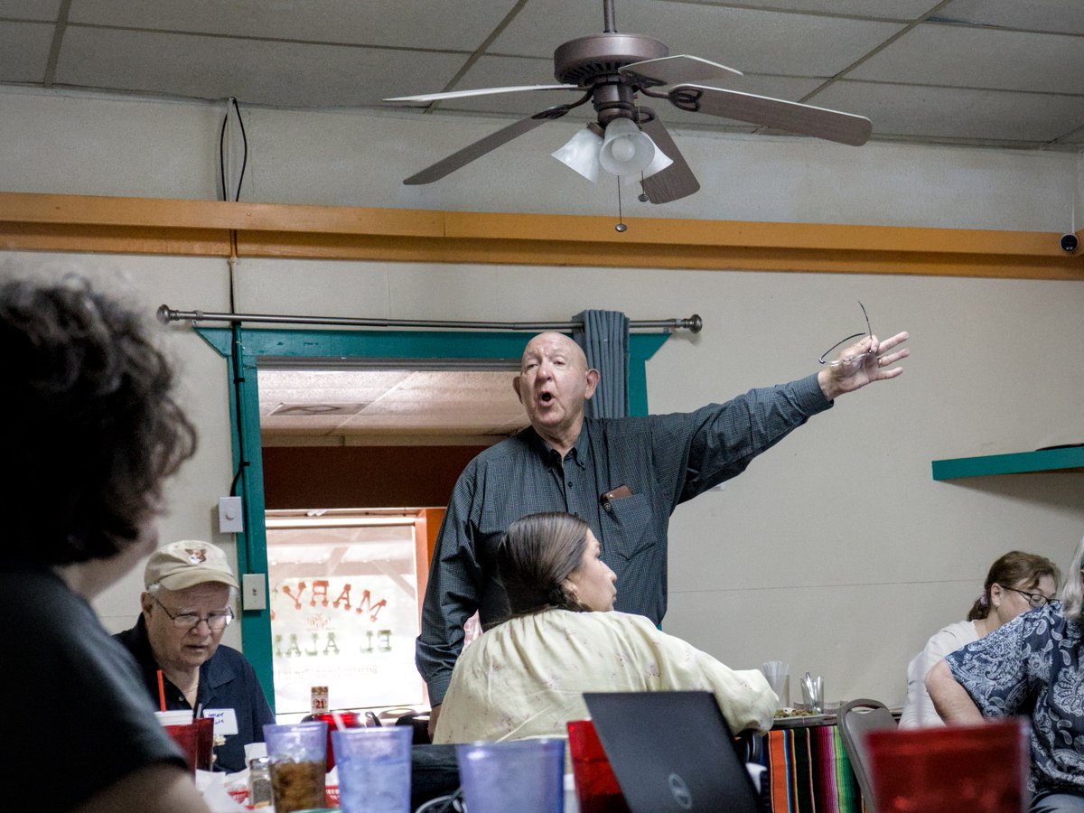BrazosValleyGCD's tweet photo. Alan Day, General Manager of the BVGCD, spoke at the Democratic Party of Robertson County's meeting yesterday at Mary's El Alamo.   Photos by Vince Chihak. https://t.co/moMeJ9ikpV