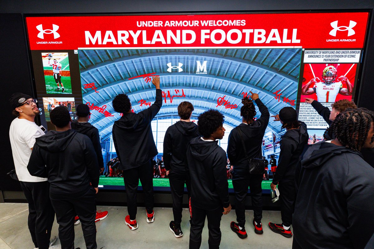 TerpsFootball's tweet photo. Thank you to Under Armour for hosting us at the company headquarters in Baltimore and giving our team an unforgettable experience! 🐢

#ProtectThisHouse https://t.co/aWWR1lKamJ