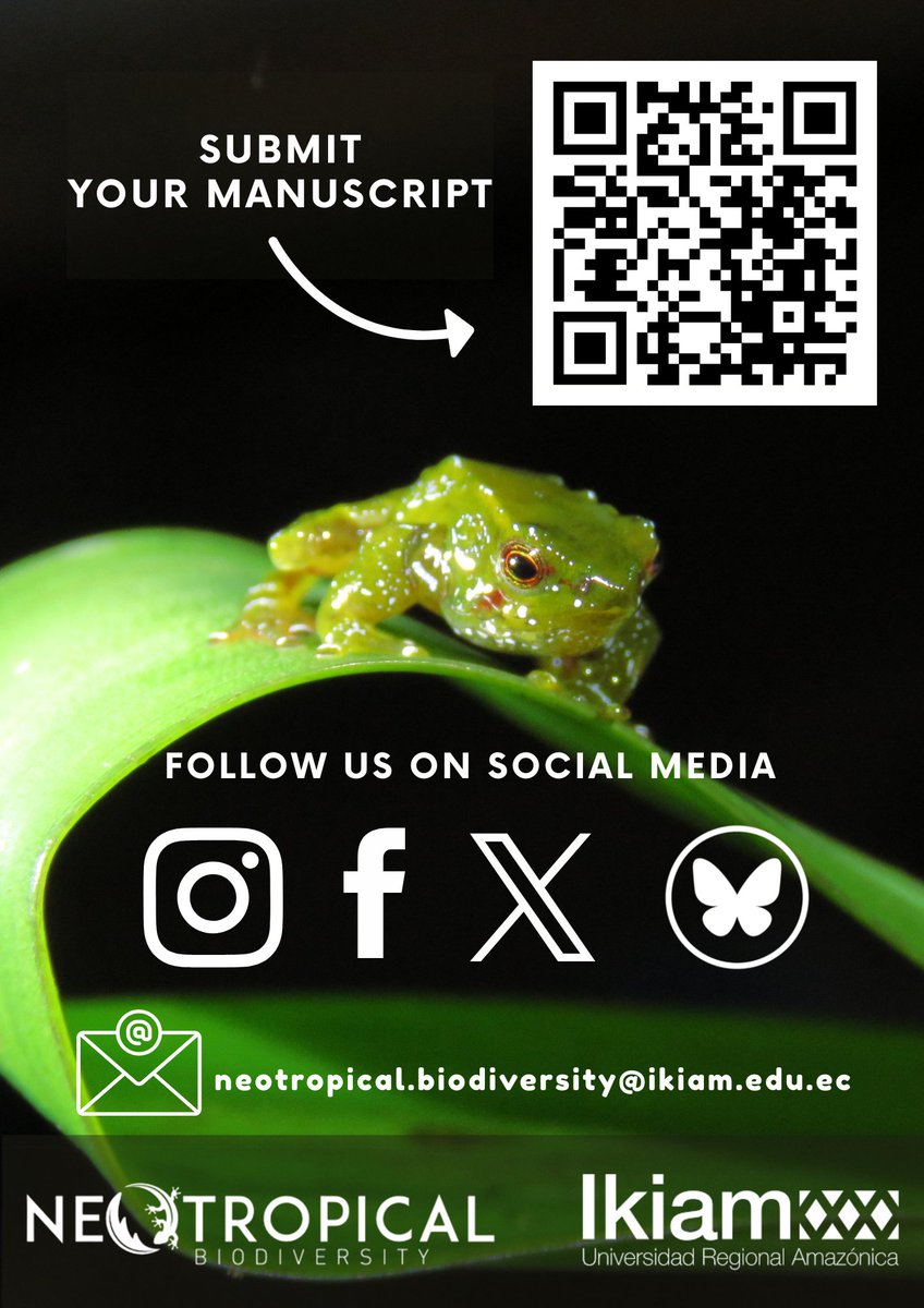 tneo_editor's tweet photo. 🌿 Neotropical Biodiversity is back! 🌿💡 Open access: Everyone can read and learn from our articles!
📢 Call for submissions: Researchers, students, and science enthusiasts are welcome to contribute!
https://t.co/s4gBtlKSQm https://t.co/CPqir1Zu3Z