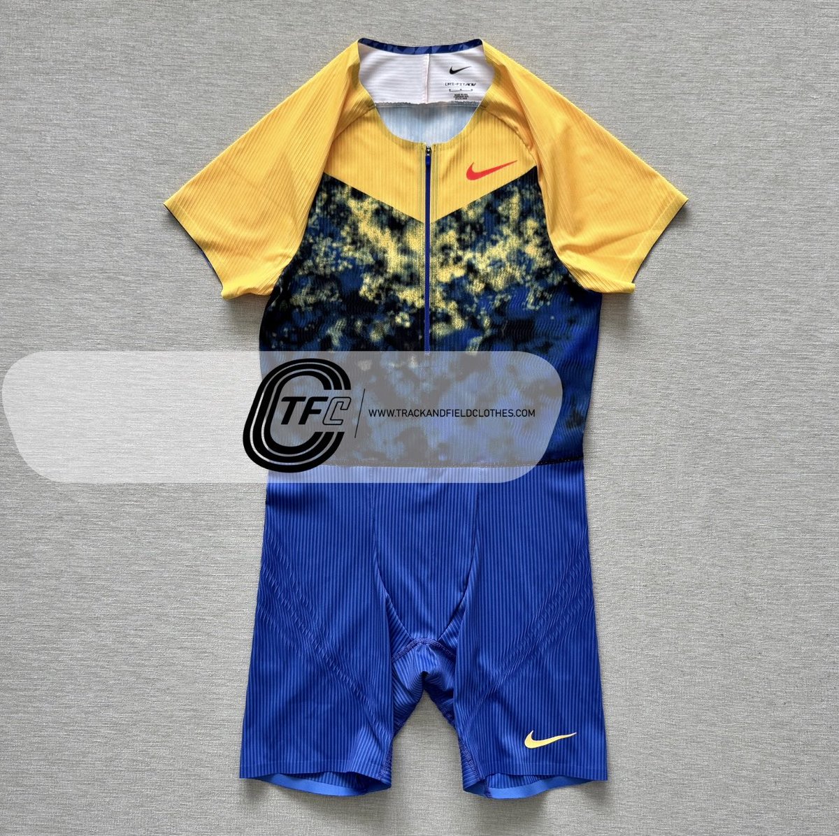 TFClothes's tweet photo. 💛💙New Nike 2026 PRO ELITE Team Speedsuits

Available now 📲 https://t.co/kJD08IzbYJ

#tfc #Trackandfieldclothes #DL #DLOslo https://t.co/oOTPTGb65u