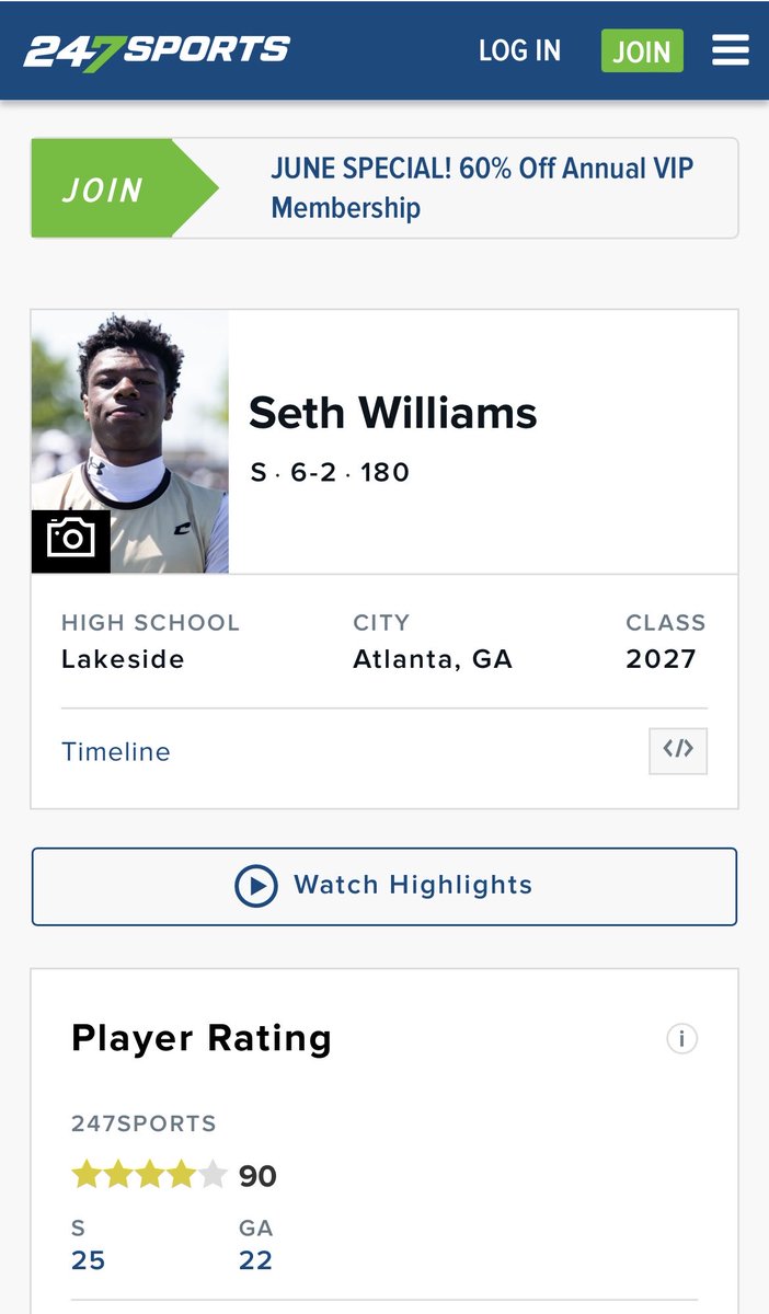 SethWilliams9_'s tweet photo. Blessed to have earned my 4th star from @247sports @247recruiting .. Appreciate my Big God, and everyone who believe in me! I promise we just getting started.. @des_bowles https://t.co/sHqe2IIOAc