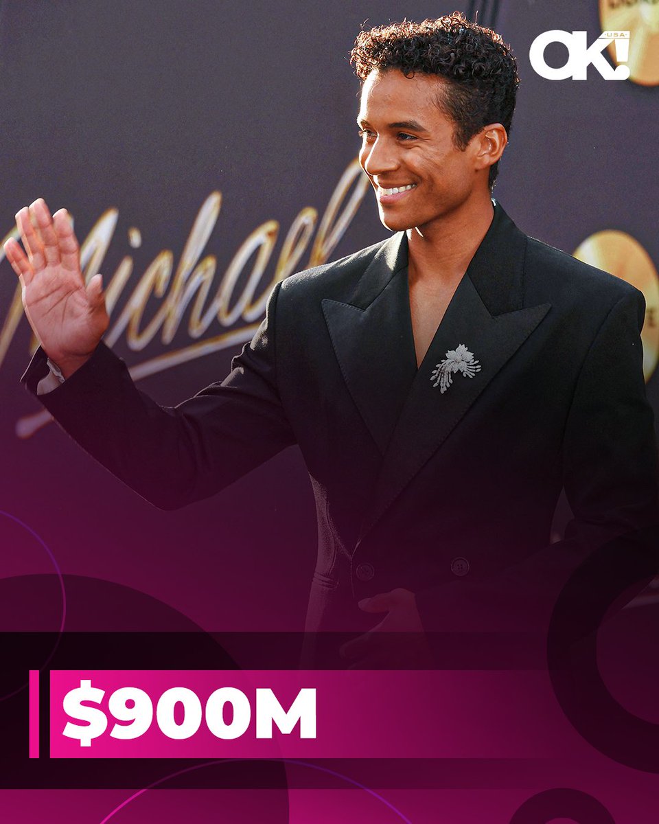 OKMagazine's tweet photo. Michael continues to make box office history. 👑

The Michael Jackson biopic has now surpassed $900 million worldwide, becoming the highest-grossing film in Lionsgate history. 🎬🔥 (📸: MEGA) https://t.co/ZQXFcShxiL