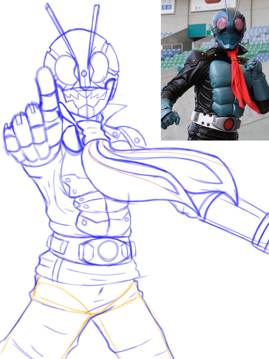 AquilesWagon's tweet photo. A kamen rider WIP #sketch #kamenrider #kamenriderthefirst #ichigo #fanart https://t.co/nELtsBuQX6