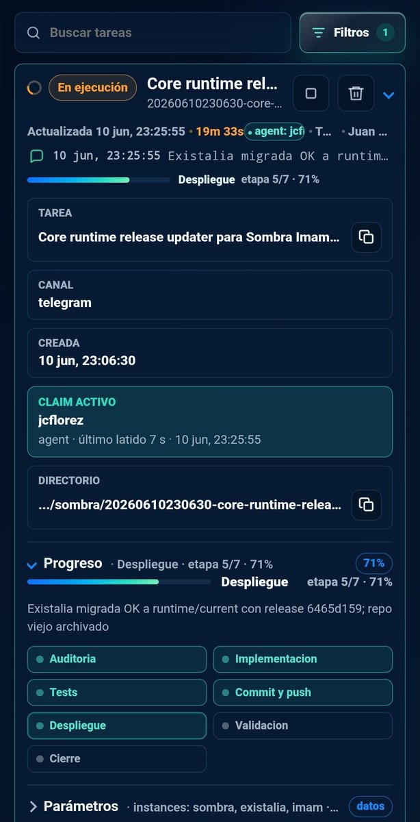 jzerolf's tweet photo. Este es el aspecto provisional del panel que he creado para orquestar el trabajo que hago con agentes.

Es interesante ver como él ha decidido que ciertas tareas requieren varias etapas y hace loop entre ellas, y otras son ejecuciones directas. https://t.co/JUiOttqfU7