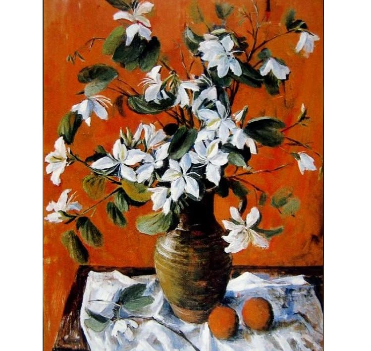The_Art_Guide's tweet photo. Brilliant color to the background of this painting by Australian artist Margaret Hannah Olley, 1923-2011
oil/canvas https://t.co/blSB91Bj3B