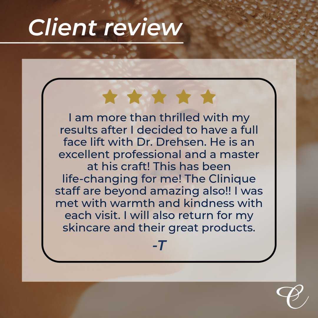 CliniquePS's tweet photo. We’re absolutely thrilled about this review! 💜

Hearing patient experiences with Dr. Drehsen and our team reinforce why we do what we do–care, comfort, and expertise at every step. https://t.co/jKxNoeL5lz