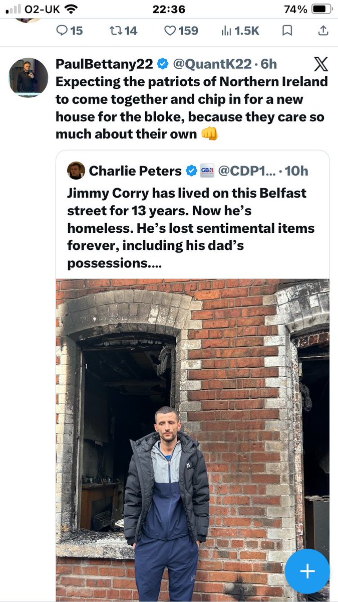 dannyLFC199's tweet photo. @TRobinsonNewEra This isn’t a protest when innocent people are getting there houses burnt down, you care more for an immigrant to commit a crime so you can cause more divide than you do this poor blokes lost his house https://t.co/draKly2PyQ