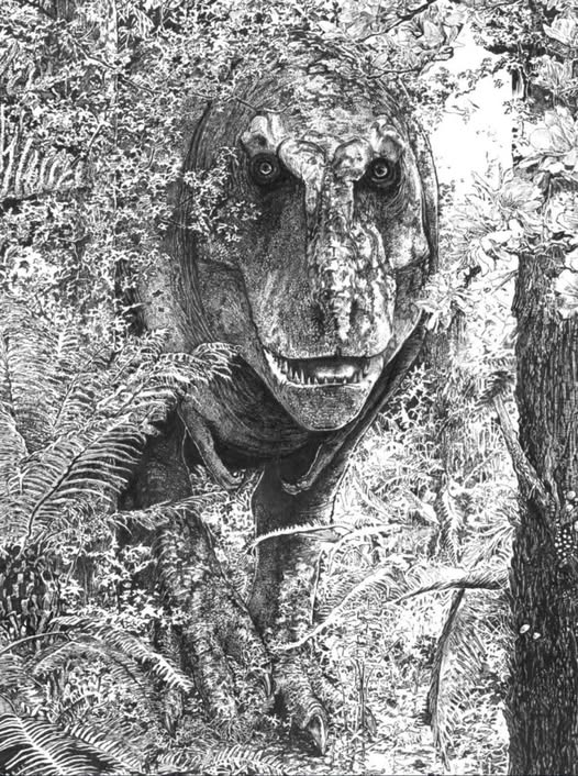 fabiaschi's tweet photo. Not what your PCs want too see. 
Tyrannosaurus rex
Artwork by Silas (@robotinpyjamas). https://t.co/rtZMta1yY2