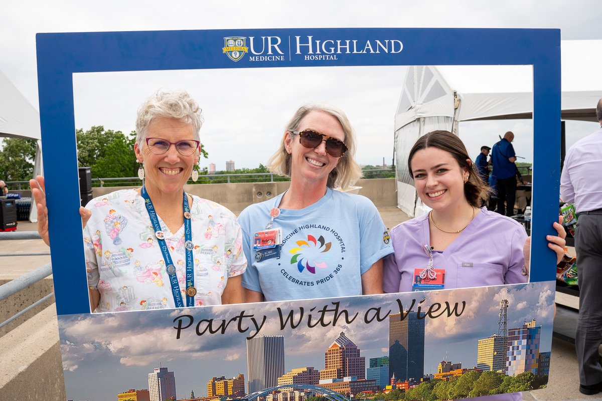 HighlandHosp's tweet photo. Thanks to all our employees who joined us today atop Highland's main parking garage for the annual Party with a View celebration. We had the best time with all of you! #HighlandHospital #PartyWithAView https://t.co/wc78J28Kbk