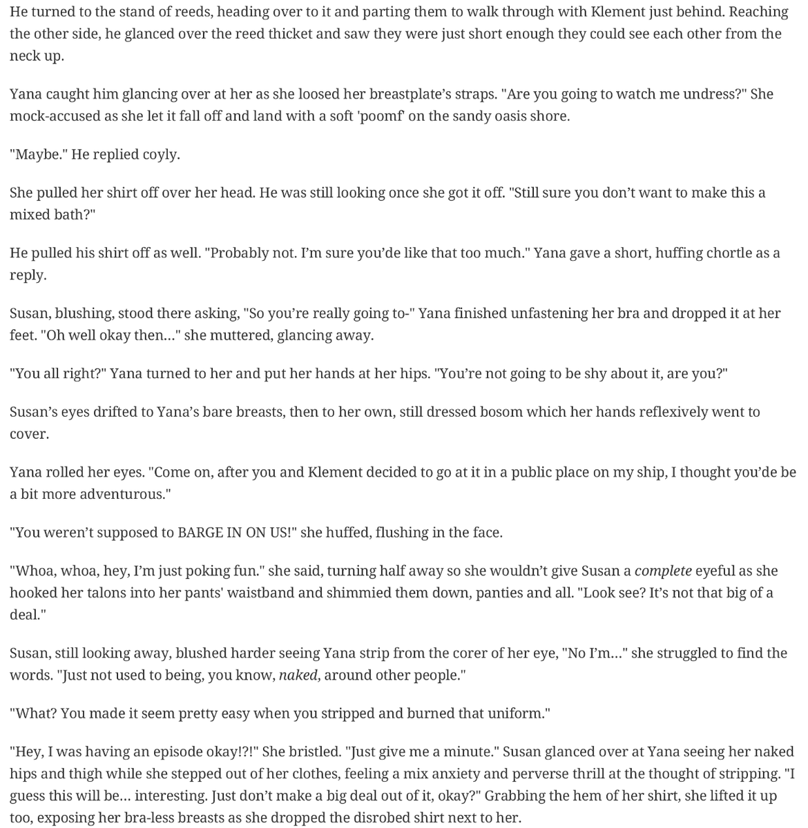 OwlinAlba's tweet photo. Continuing with the last chapter's lewdity, the next chapter of Engines of Renewal will be a fun 'beach' episode.
#starbound #writing #fanfiction #avian #furry #nsfw https://t.co/zzr6BGxMC0