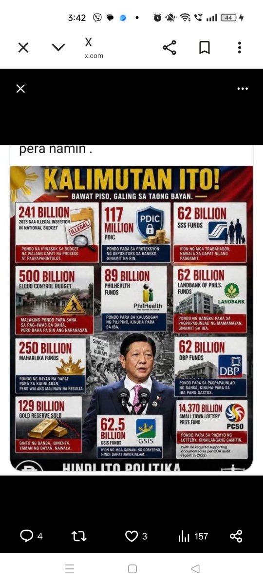 MikeCalder64909's tweet photo. @GemoraAudie yan ung tadtad ng korupsyon na sinasabi mo VPSarah Confidential VS. jan aa Trilyong ninakaw sa kaban ng bayan! Obob kb!? https://t.co/LKqzRDos8E