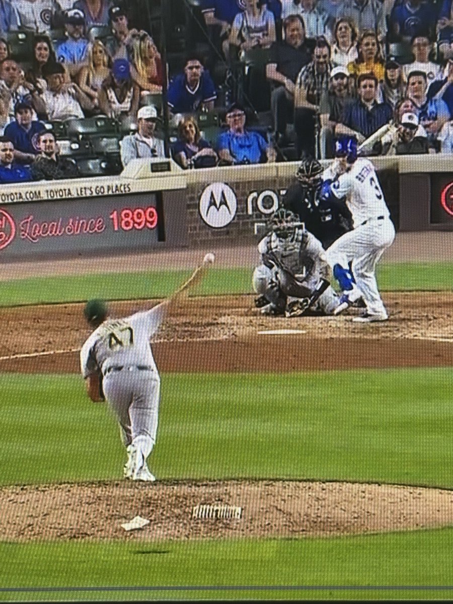 shane_adler's tweet photo. @Cubs can someone please show this tweet thread to the FO. I have uncovered the Brewers secret to unlocking velocity in their bullpen arms. This is a picture on Joel Kuhnel throwing a fastball at 96 mph on 6/4/26. https://t.co/jkquZtsu8w