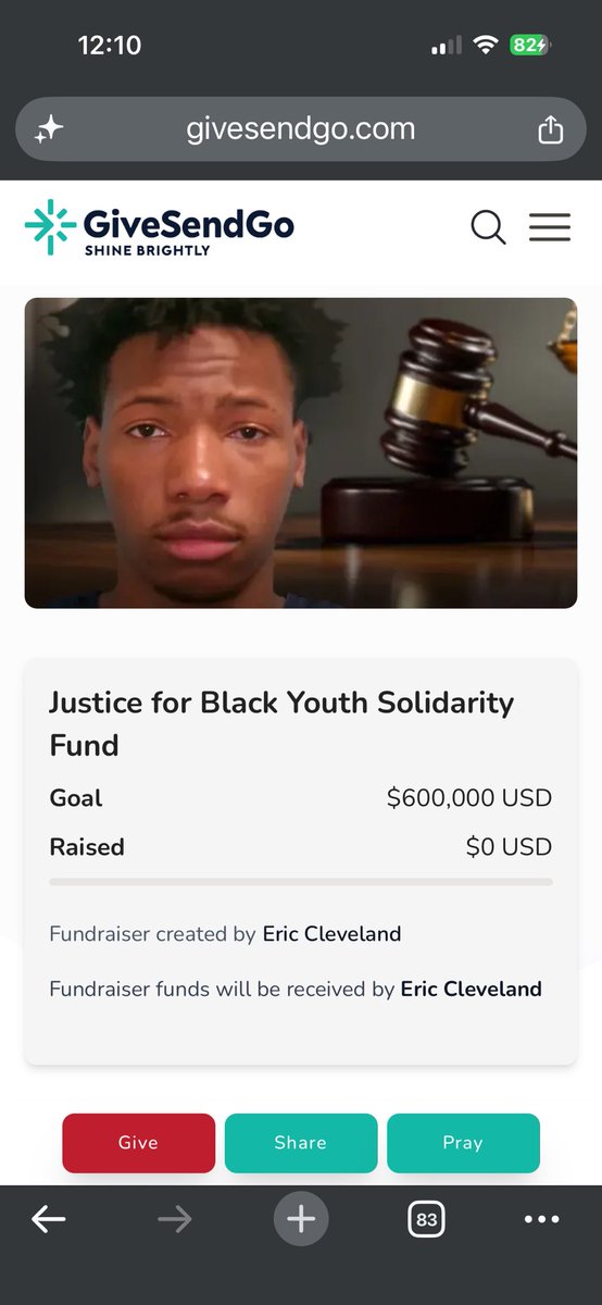 Libertys_Belle's tweet photo. Who is Eric Cleveland and why is he trying to raise $600,000 “in solidarity” for Karmelo …and kids like him. 

He states:
“What was done in Collin County was a legal lynching.  That so-called courthouse is really just a slaughterhouse when you look like us.……… a black boy was allowed not one black soul on a jury. An all white jury convicted him in two to three hours. We know that they did not prove their case.”

How many more people will try and profit from his crime? And since GiveSendGo has now removed The original Karmelo Anthony fundraiser why are they allowing others to start new ones?  

It is blatantly obvious people are purposefully stirring up racial tension, rage, and sympathy in order to PROFIT not because they actually care or even believe what they’re saying. 

It’s a bad look @GiveSendGo