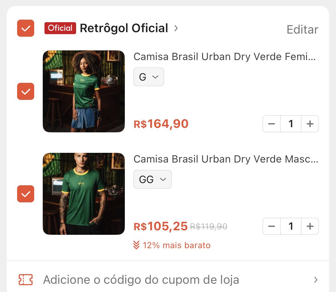Miguelangelo_pe's tweet photo. @shopee_br Shô patrocina meu carrinho porque falta só a camisa do Brasil para completar o look de casal perfeito! 💚💛 https://t.co/5Di2xHzHuZ