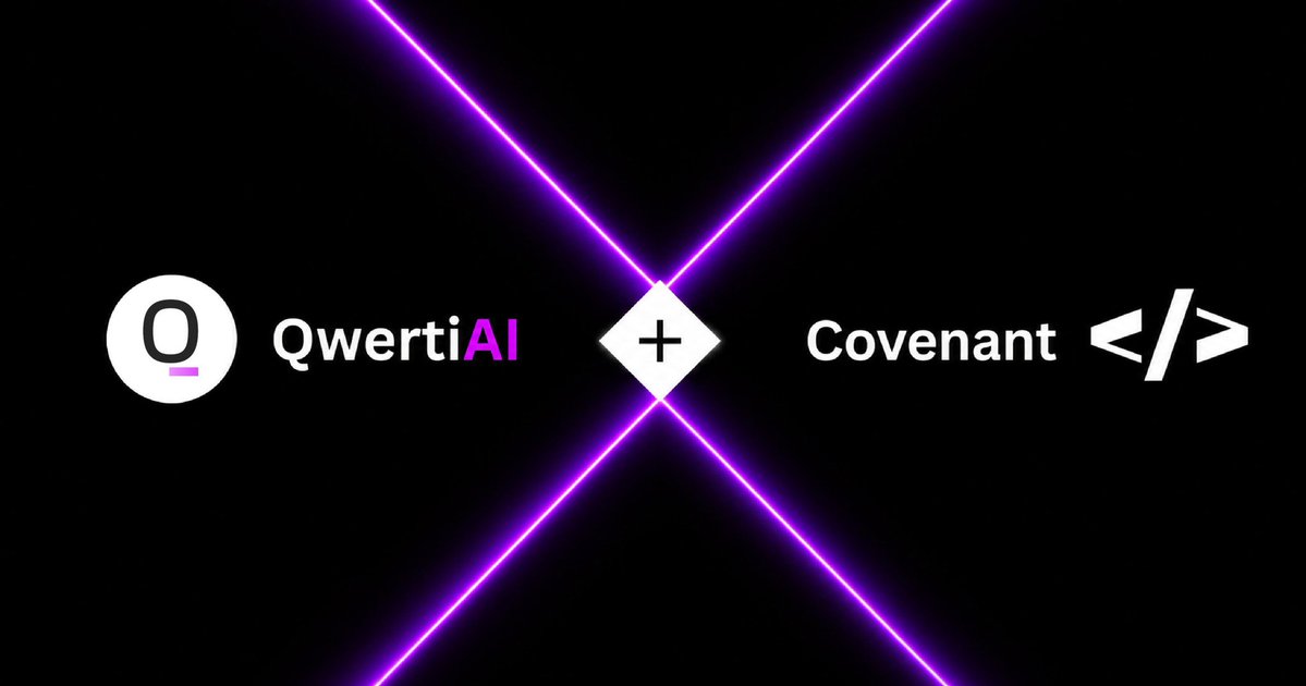 crypto_tytn's tweet photo. If you're building an infrastructure for autonomous AI agents, the last thing your community should deal with is a broken token buying experience

@OpenCovenant is the coordination and execution layer for autonomous AI agents

The infrastructure that lets agents operate reliably, communicate and interact with onchain systems without human intervention and $CVNT is the token powering it

Qwerti's white-label widget is now live on the Covenant token page

• Connect or create a wallet instantly
• Pay with crypto from any of 70+ chains or fiat via card, Apple Pay, and Google Pay
• Complete the purchase without leaving the site

A clean direct path from discovering $CVNT to owning it, in just a few clicks

The agent economy is being built right now
The infrastructure powering it should feel as seamless as the vision behind it - it does now

And to celebrate - 250,000 Qwerti points are being distributed Wednesday June 17th to everyone trading $CVNT through the Covenant widget or @QwertiAI app

Get positioned before Wednesday - https://t.co/NAnBBQ27MI