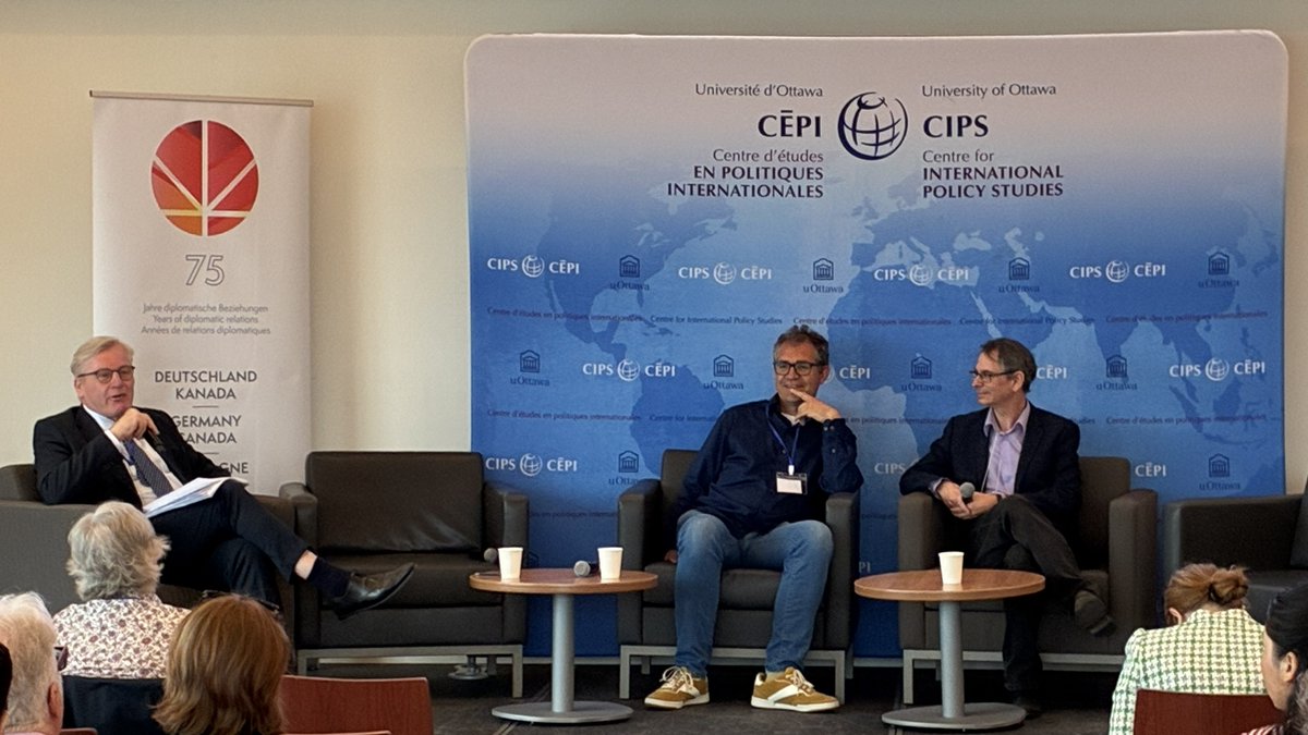 KAS_Canada's tweet photo. This year, Canada and Germany celebrate the 75-year anniversary of their mutual diplomatic relations.

🌐On June 6, 2026, Konrad Adenauer Stiftung-Canada participated in the Symposium: 75 Years Canada-Germany Diplomatic Relations held at University of Ottawa and organized a panel discussion with two experts from University of Ottawa, moderated by KAS.
Dr. Althusmann started by bringing back the memories of June 6, 1944, D-day with landing the allied troops in Normandy, the decisive and turning point of WWII and noting that after the war, divided Germany was looking for reintegration into international community towards its Western partners, beginning with exchanging of ambassadors between Ottawa and Bonn, the capital of West Germany at the time.

🤝Since then, diplomatic relations have constantly improved, which led to trusted partnership between Canada and Germany.

🗣️Konrad Adenauer Stiftung Director, Dr. Berndt Althusmann, accompanied by Ottawa University Professors Daniel Stockemer and André Lecours, was leading a special session on Konrad Adenauer's legacy as the first Chancellor of the Federal Republic of Germany, particularly laid down in the west-integration of Germany fighting for peace and freedom. 
The panel discussed democracies around the world facing polarization, populism and disinformation or the threats by autocratic states to democratic institutions today. They also addressed the role of middle powers, the goals of the Canada-Germany partnership and the meaning of freedom that is everybody’s choice referring to Konrad Adenauer's quote: "We choose freedom".